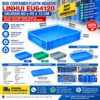 BOX CONTAINER PLASTIK INDUSTRI LINHUI EU64120 UKURAN 60x40x12 CM | KERANJANGINDUSTRI.COM