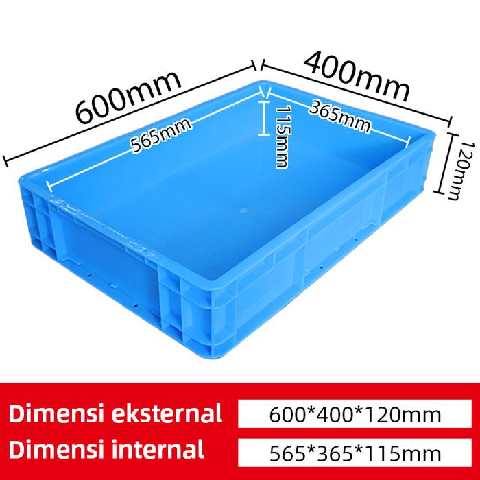 BOX CONTAINER PLASTIK INDUSTRI LINHUI EU64120 UKURAN 60x40x12 CM | KERANJANGINDUSTRI.COM