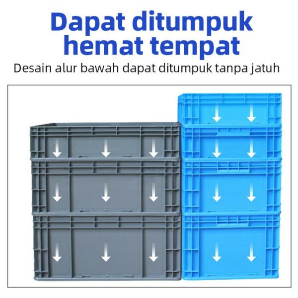 BOX PLASTIK CONTAINER LOGISTIK & INDUSTRI SERBAGUNA LINHUI EU 43280 UKURAN 40x30x28 CM STANDAR INTERNASIONAL | KERANJANGINDUSTRI.COM