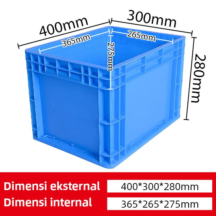 BOX PLASTIK CONTAINER LOGISTIK & INDUSTRI SERBAGUNA LINHUI EU 43280 UKURAN 40x30x28 CM STANDAR INTERNASIONAL | KERANJANGINDUSTRI.COM