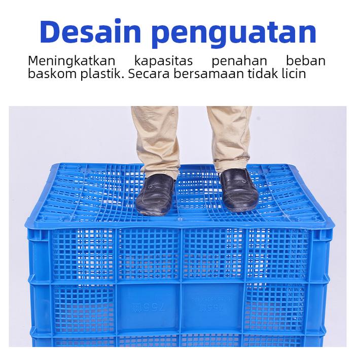 KERANJANG INDUSTRI BESAR PLASTIK LINHUI TIPE 755 BASKETS UKURAN 80,5 x 57,5 x 51 CM | KERANJANGINDUSTRI.COM