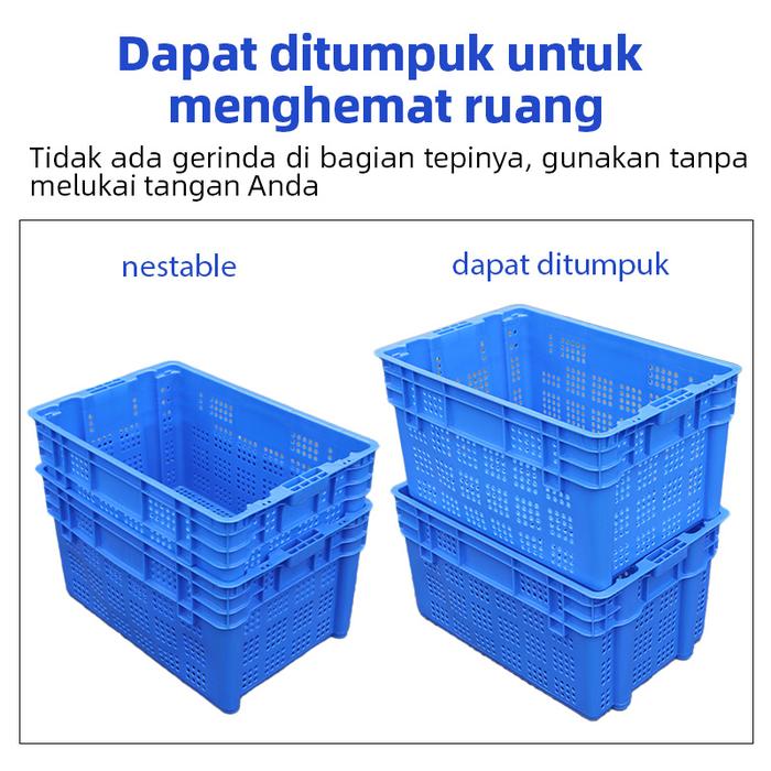 KERANJANG INDUSTRI PLASTIK SERBAGUNA LINHUI 600 OFFSET BASKETS 60x40x31 CM | KERANJANGINDUSTRI.COM