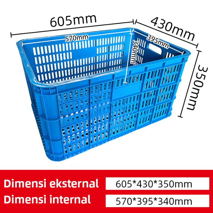 KERANJANG INDUSTRI SEDANG PLASTIK LINHUI TIPE 620 BASKETS UKURAN 60,5x40x35 CM | KERANJANGINDUSTRI.COM