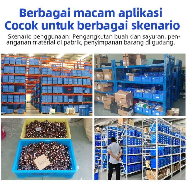 BOX PLASTIK CONTAINER INDUSTRI SERBAGUNA LINHUI TIPE 380-2 UKURAN 42x28,5x13,5 CM | KERANJANGINDUSTRI.COM