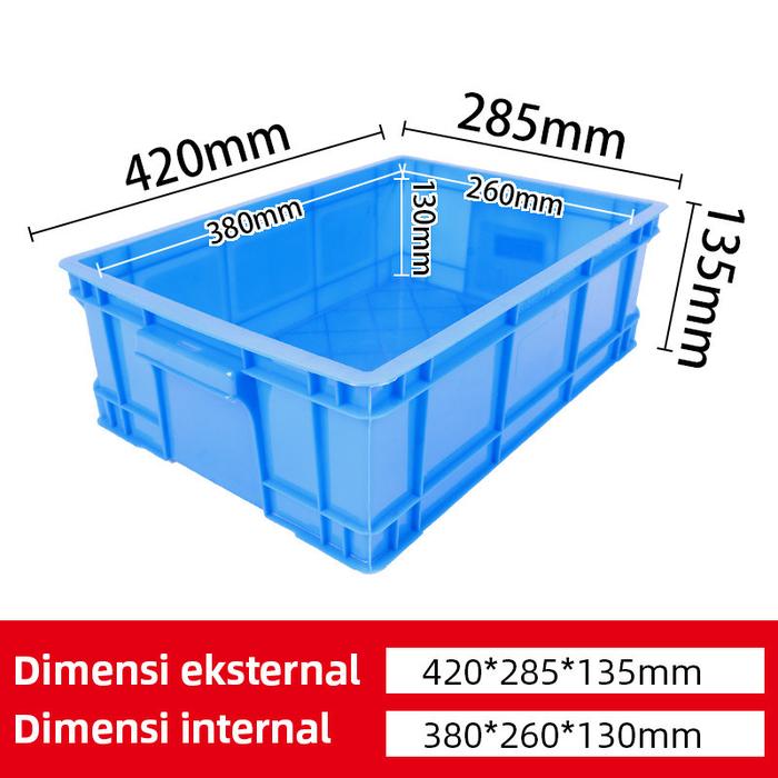 BOX PLASTIK CONTAINER INDUSTRI SERBAGUNA LINHUI TIPE 380-2 UKURAN 42x28,5x13,5 CM | KERANJANGINDUSTRI.COM